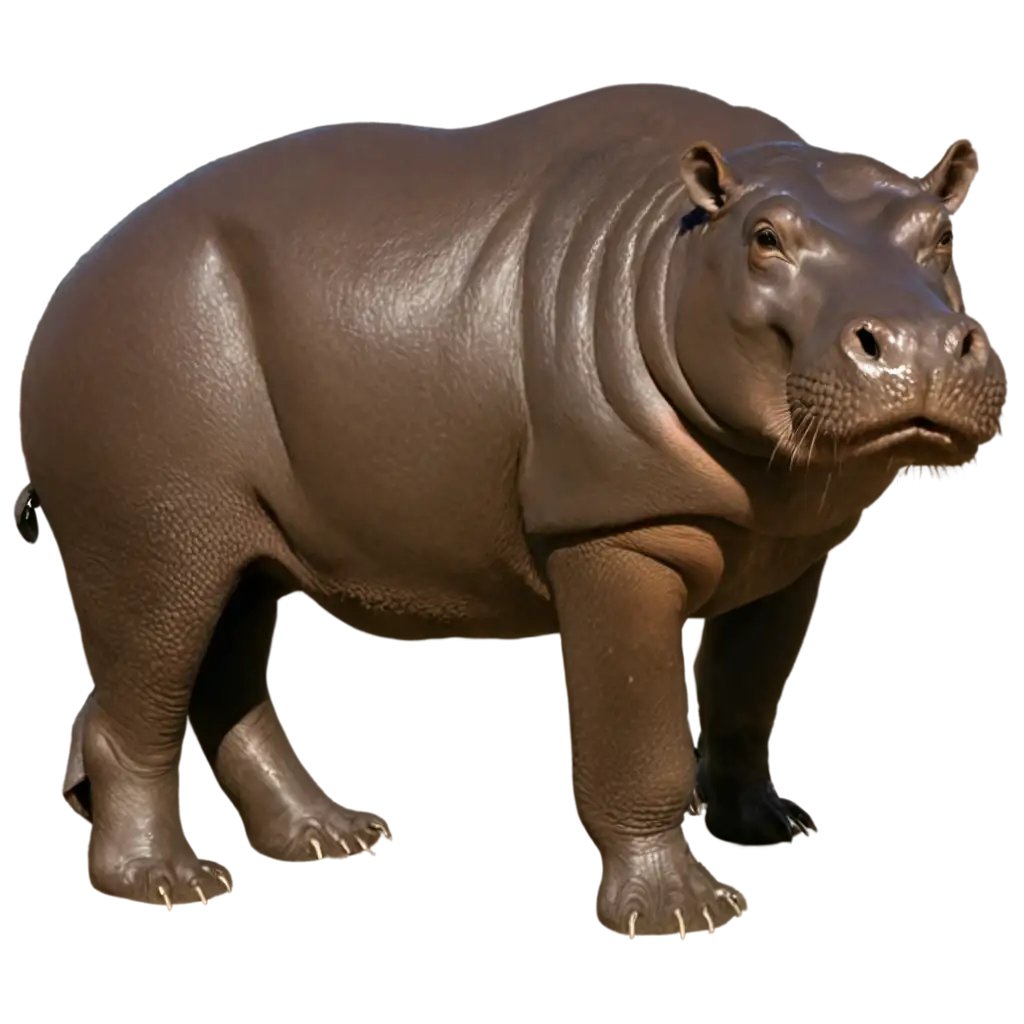 Exquisite-PNG-Rendering-of-a-Majestic-Hippopotamus-A-HighQuality-Visual-Treat