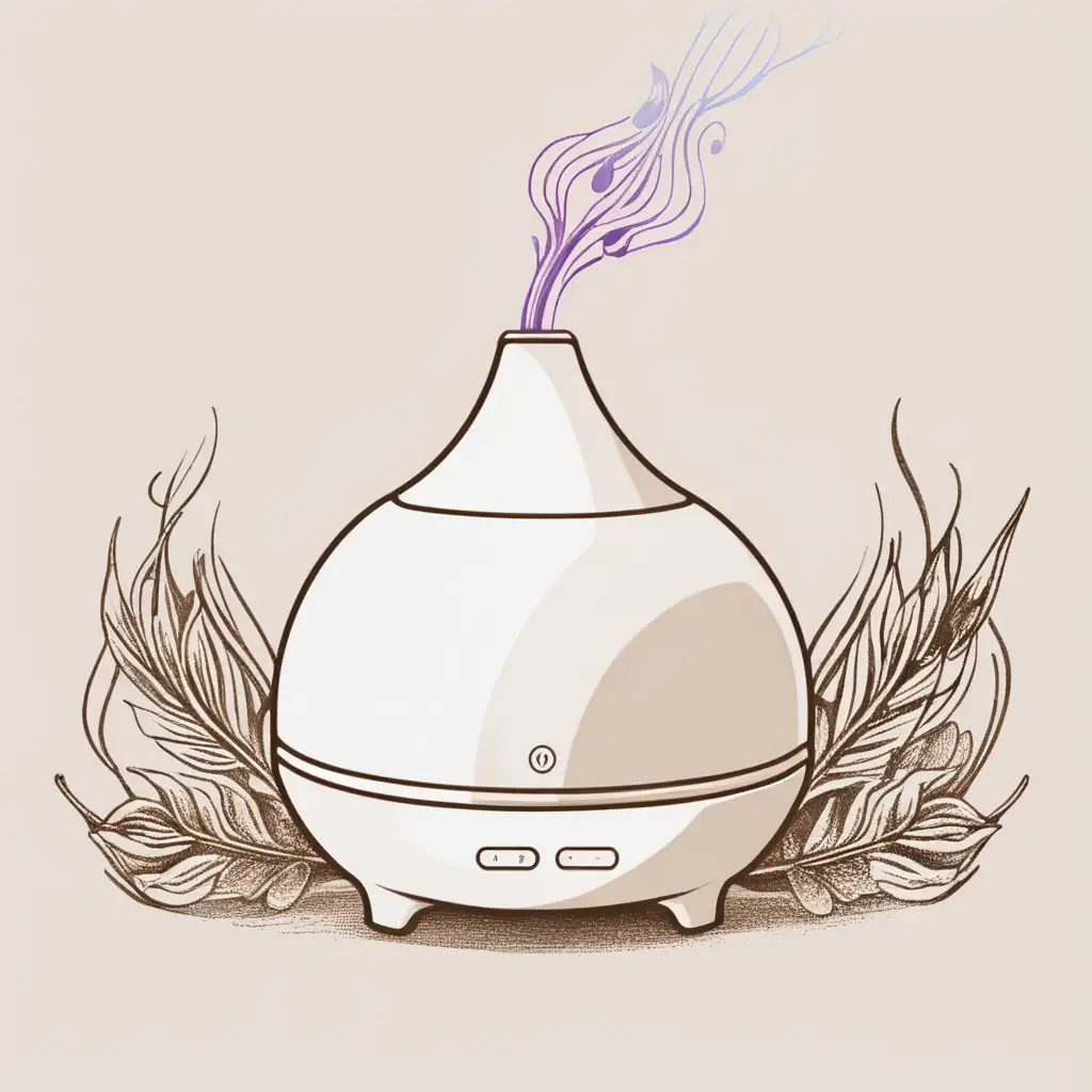 Aromatic Essential Oil Diffuser Logo Drawing