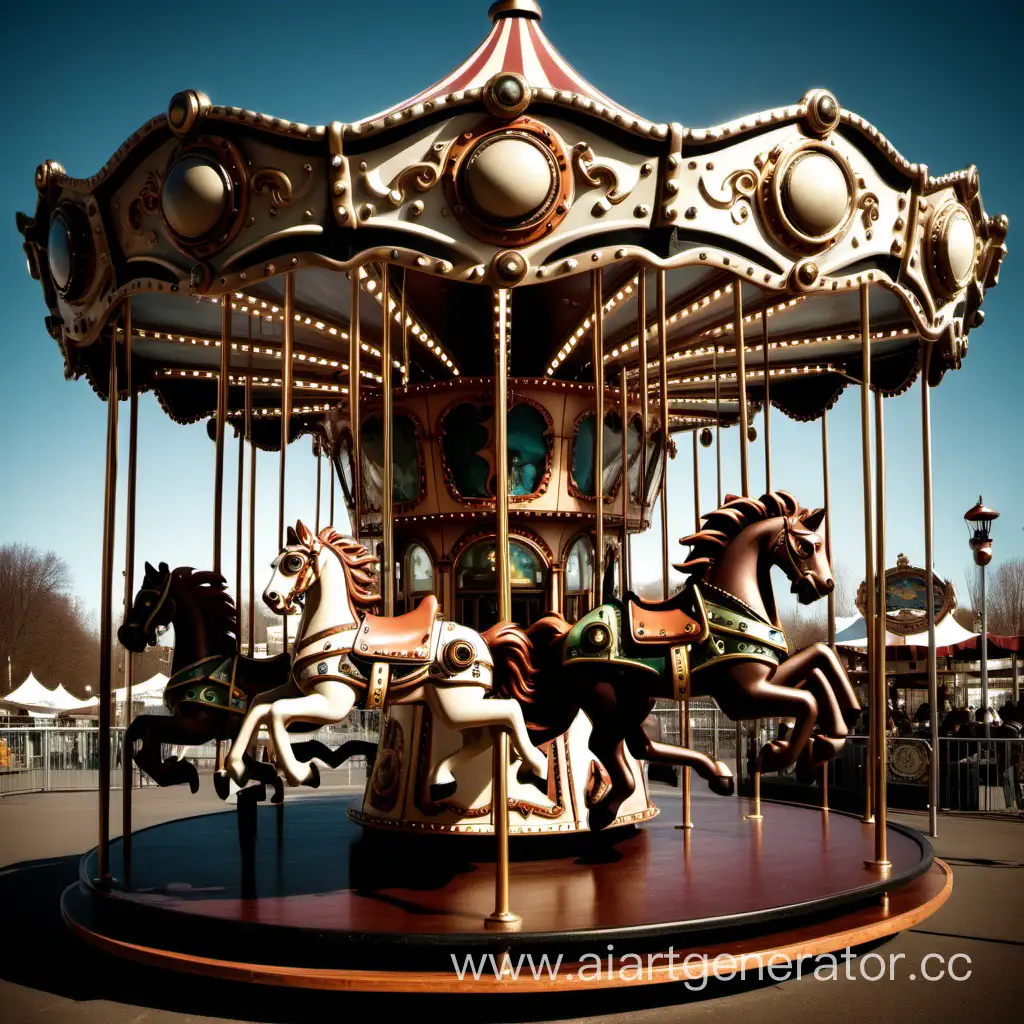 Steampunk-Carousel-Contraption-with-Vintage-Aesthetics