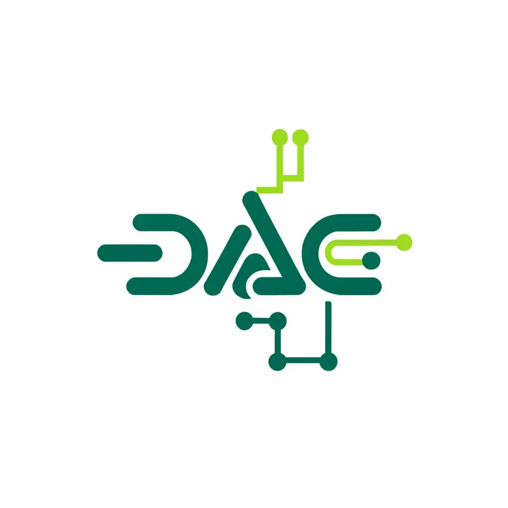 a logo design,with the text "DAG", main symbol:a green technology design,Minimalistic,be used in Technology industry,clear background