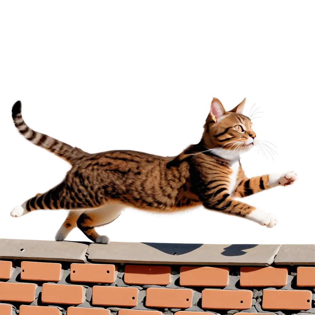 jumping cat over the wall