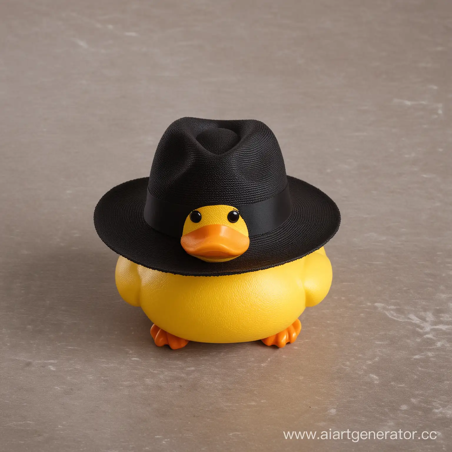 Adorable-Yellow-Duck-Wearing-Stylish-Black-Panama-Hat