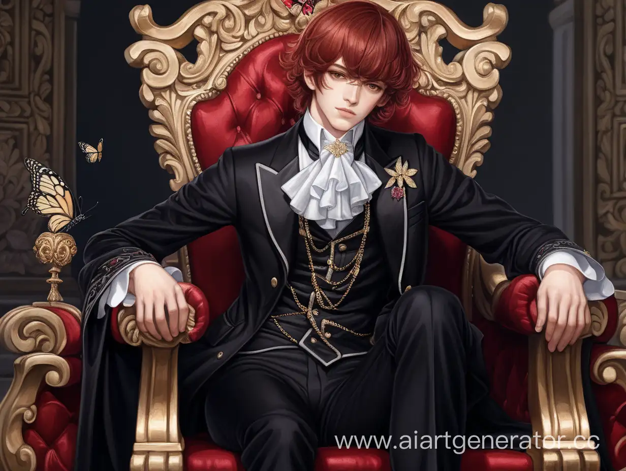 Regal-Youth-Count-in-Embroidered-Black-Suit-on-Throne