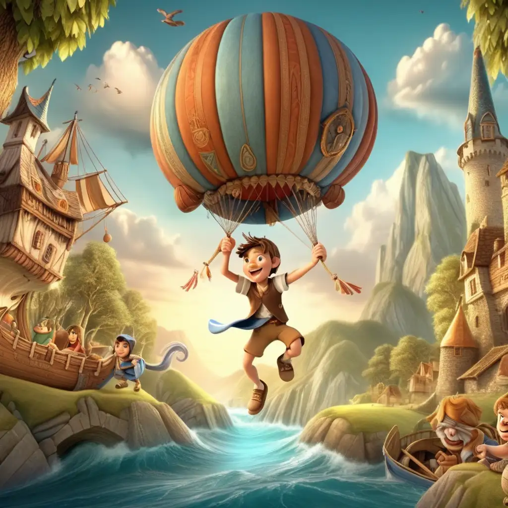 Create a 3D illustrator of an animated image for the heading a tale of perseverance. Beautiful spirited background illustrations.