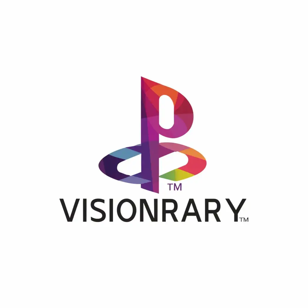 a logo design,with the text "visionary", main symbol:playstation,Moderate,be used in Entertainment industry,clear background