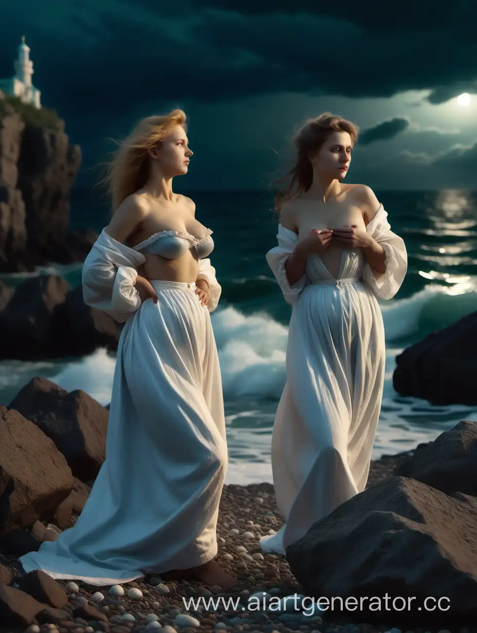 19th-Century-Russian-Women-Undressing-by-Moonlight-on-Stormy-Seaside