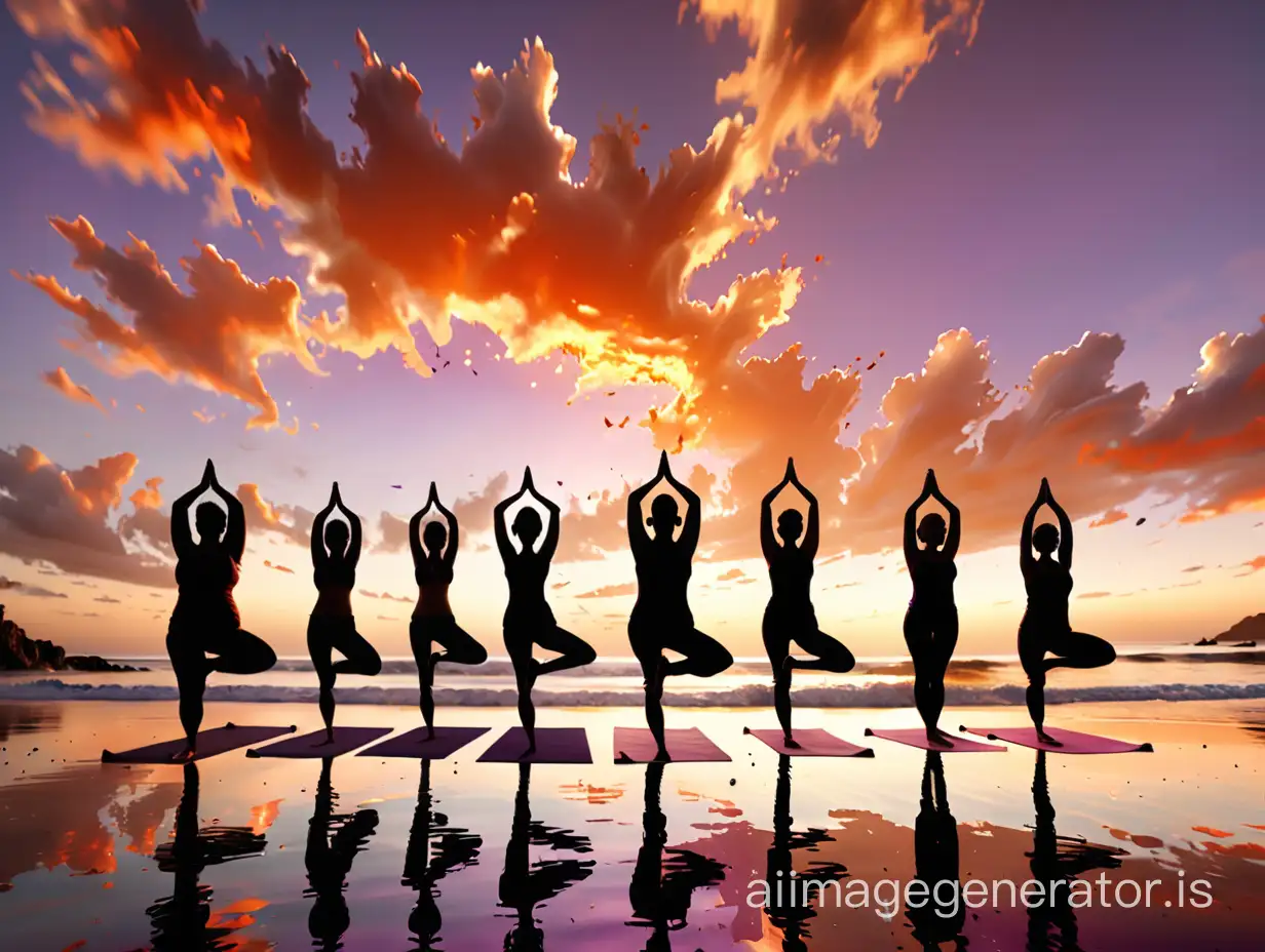 Inclusive-Sunset-Beach-Yoga-Diverse-Harmony-and-Empowerment