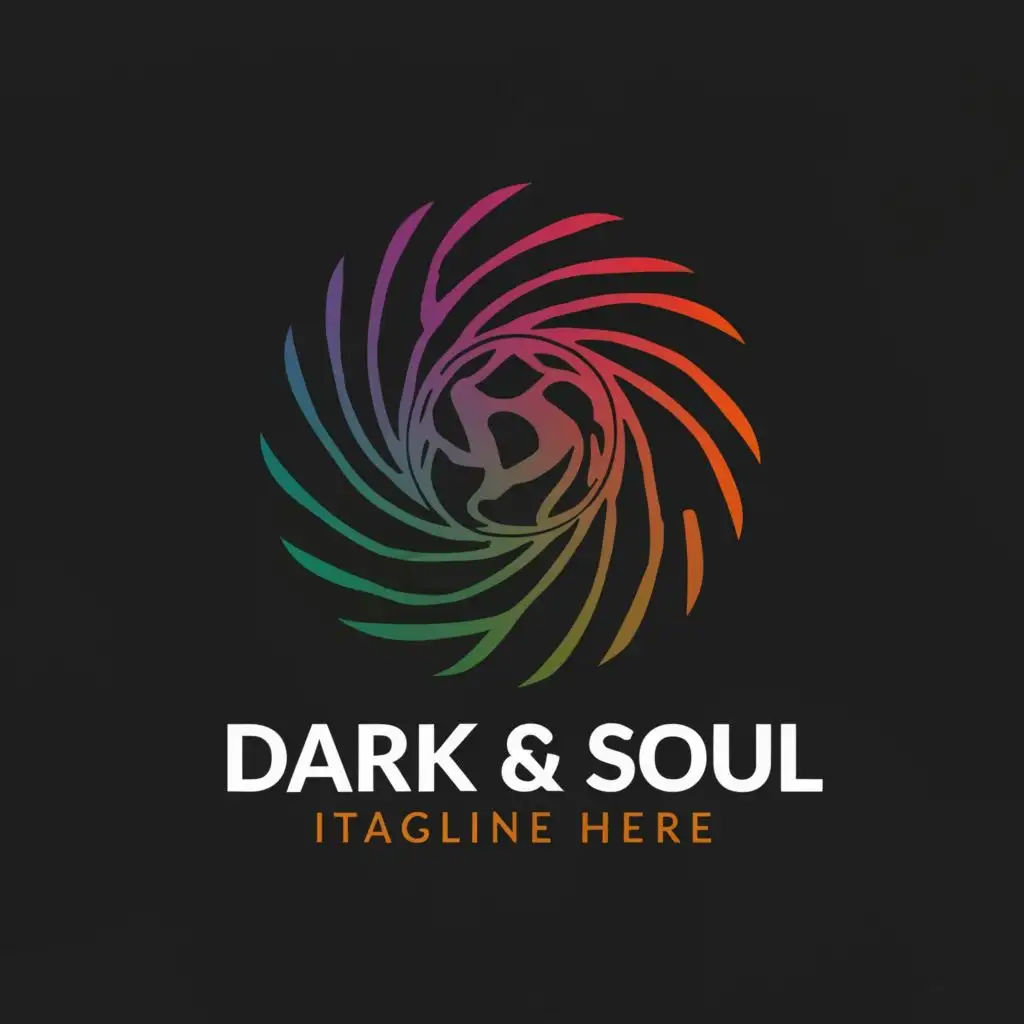 a logo design,with the text 'Dark & Soul', main symbol:Soul gothic dark ,Moderate,be used in Entertainment industry,clear dark melted background