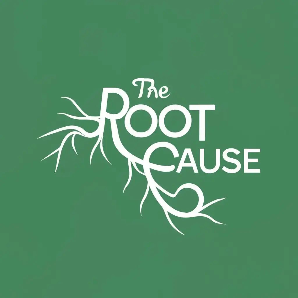 logo, root, with the text "TheRootCause", typography