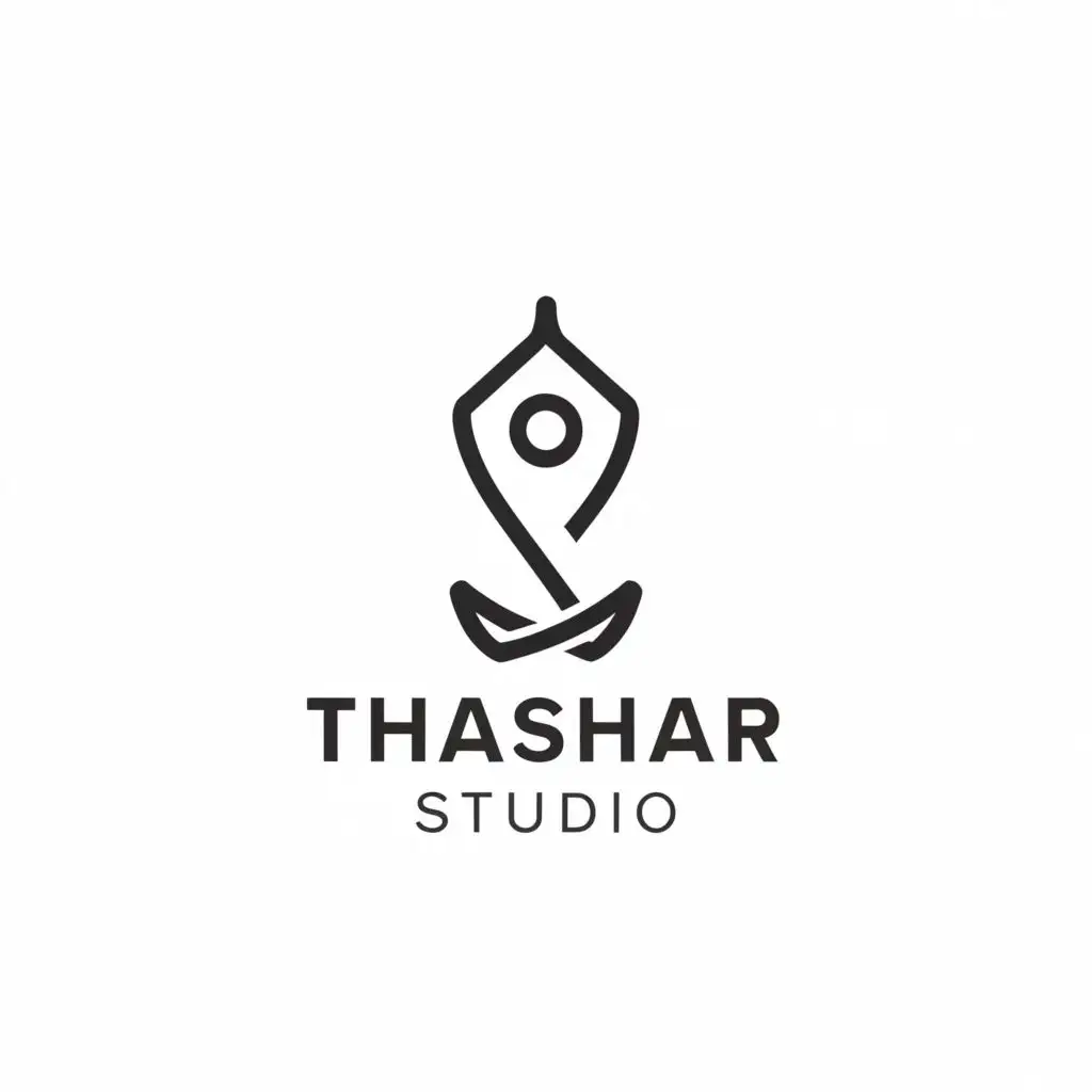 a logo design,with the text "THASHAR STUDIO ", main symbol:YOGA POSE,Moderate,be used in Sports Fitness industry,clear background