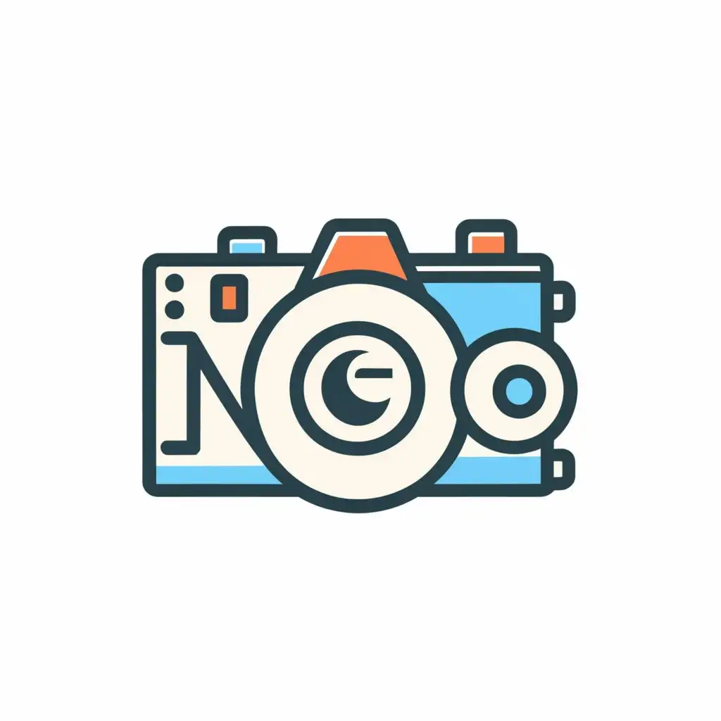 logo, A camera, with the text "Neo", typography, be used in Entertainment industry