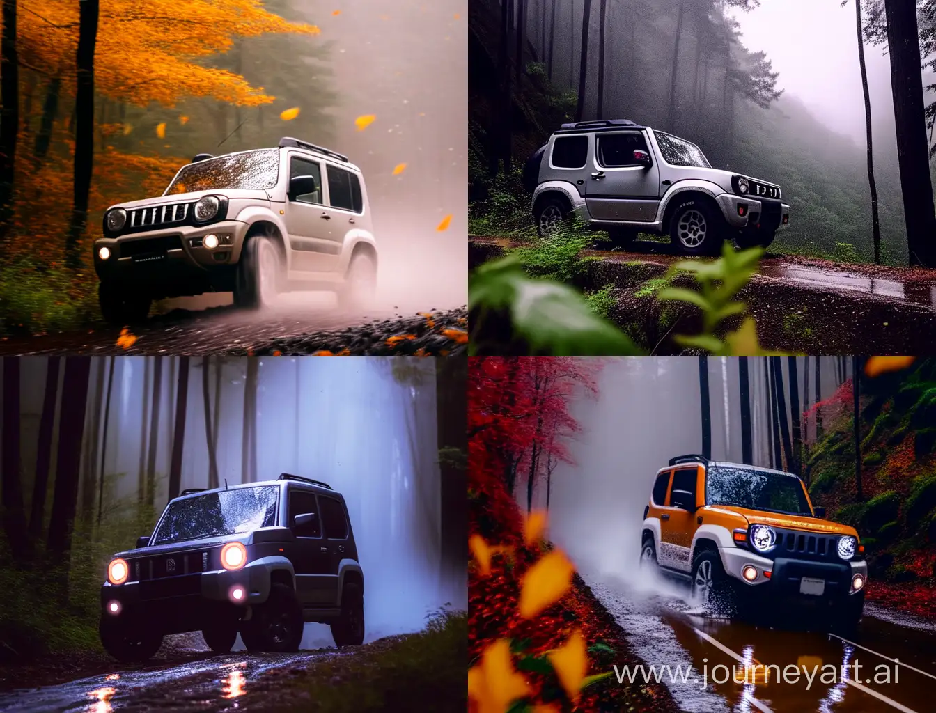 Suzuki-Jimny-OffRoading-Adventure-in-Enchanting-Forest-Elements