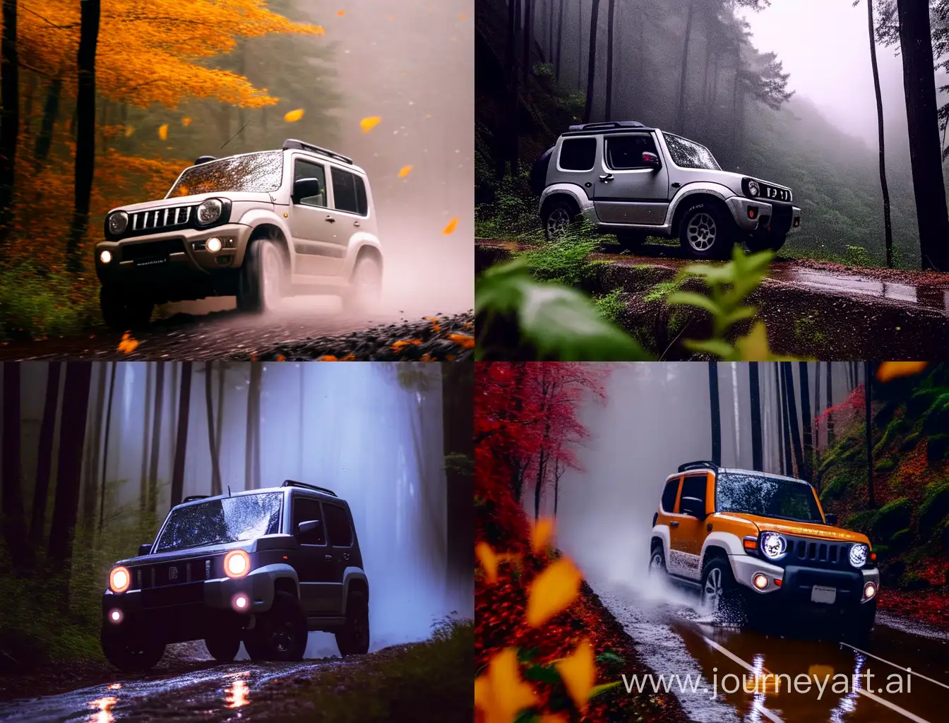 Suzuki Jimny в лесу
дождь ветер молния огонь
скорость грязь солнце ливень
мощь брутальность горы крупный большой аэрография стиль строгий четкий свет