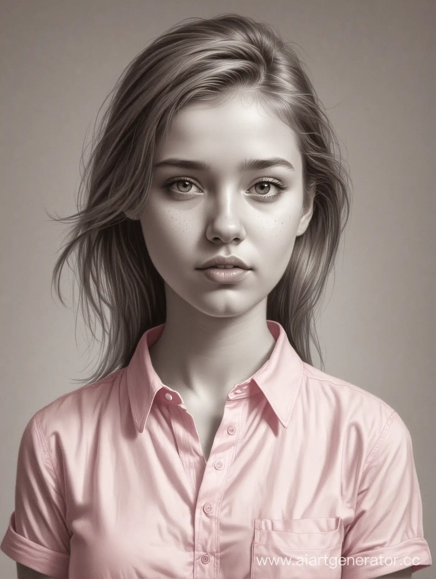 Adorable-Girl-in-a-SketchLike-Pink-Shirt