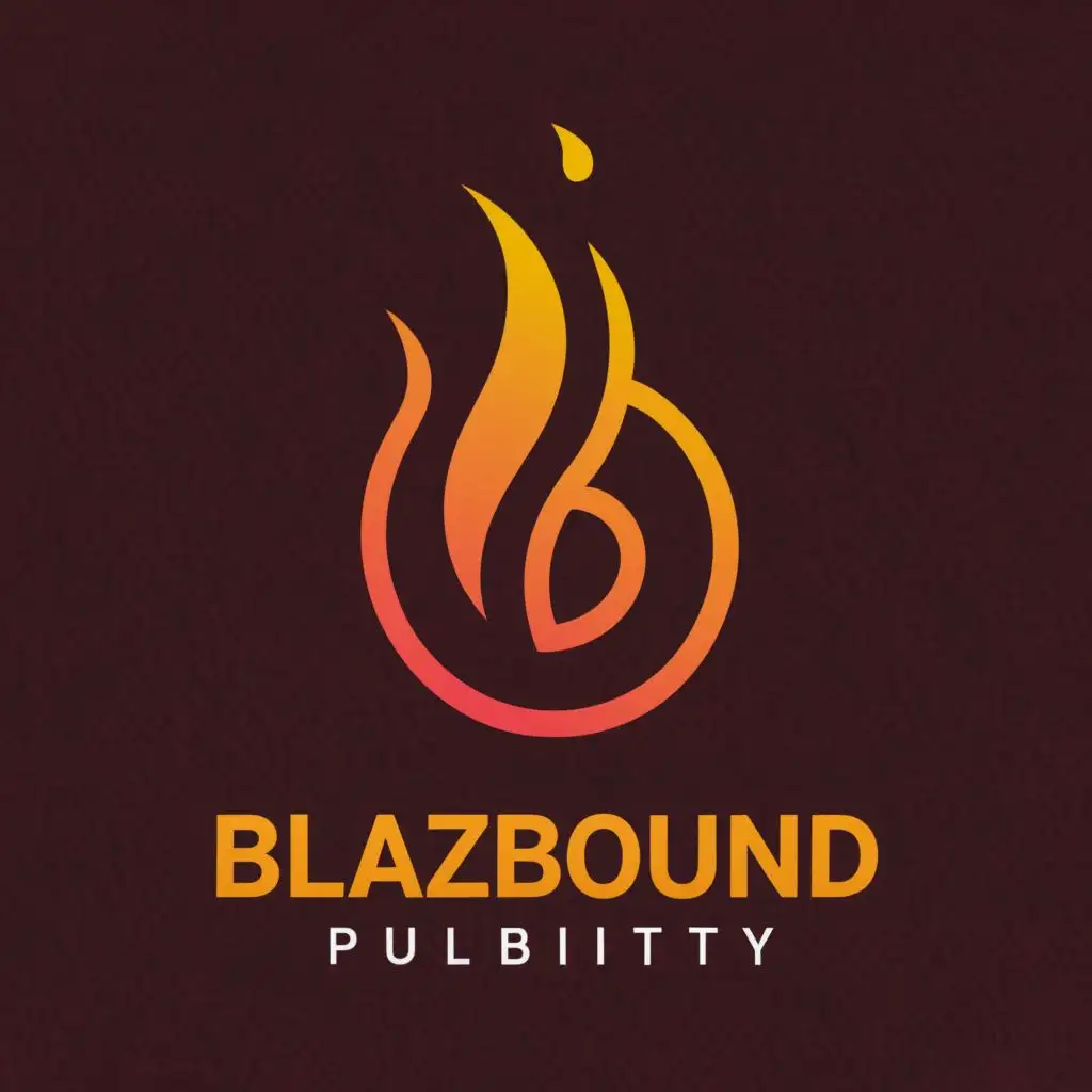 a logo design,with the text "BlazeBound", main symbol:The logo could feature a stylized flame or fire motif, symbolizing passion, innovation, and the ability to ignite attention. The flame could be depicted in vibrant shades of orange, red, and yellow to convey energy and excitement. Alongside the flame, bold and modern typography could spell out the company name "BlazeBound Publicity" in sleek, clean lines. This combination would represent the company's ability to create a fiery impact and propel clients' brands to new heights through strategic publicity campaigns.,complex,clear background