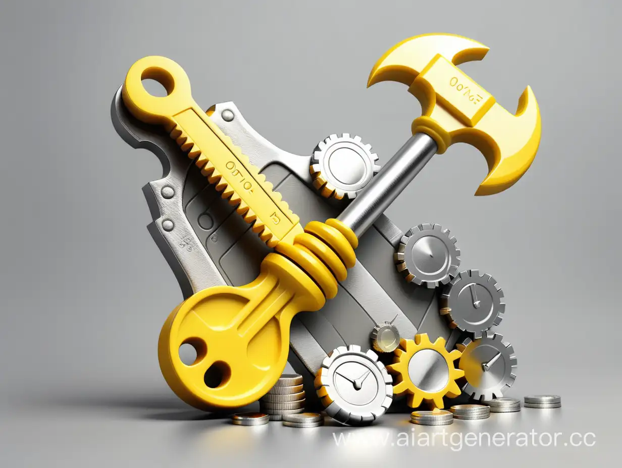 Yellow-Details-Silver-Gray-Background-Investment-Tool