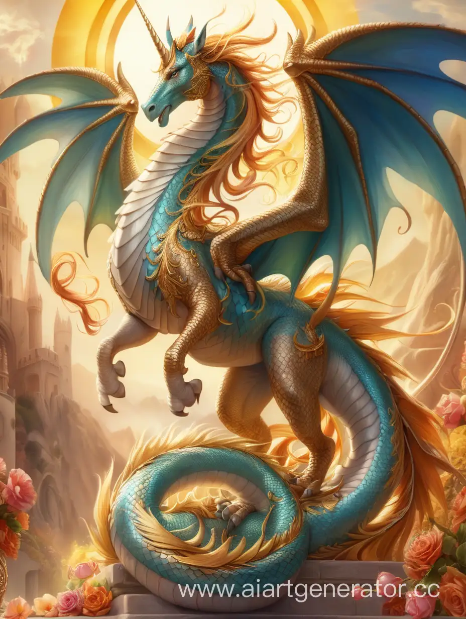 Mythical-Creatures-Basking-in-Radiant-Glory-Dragon-Unicorn-and-Phoenix