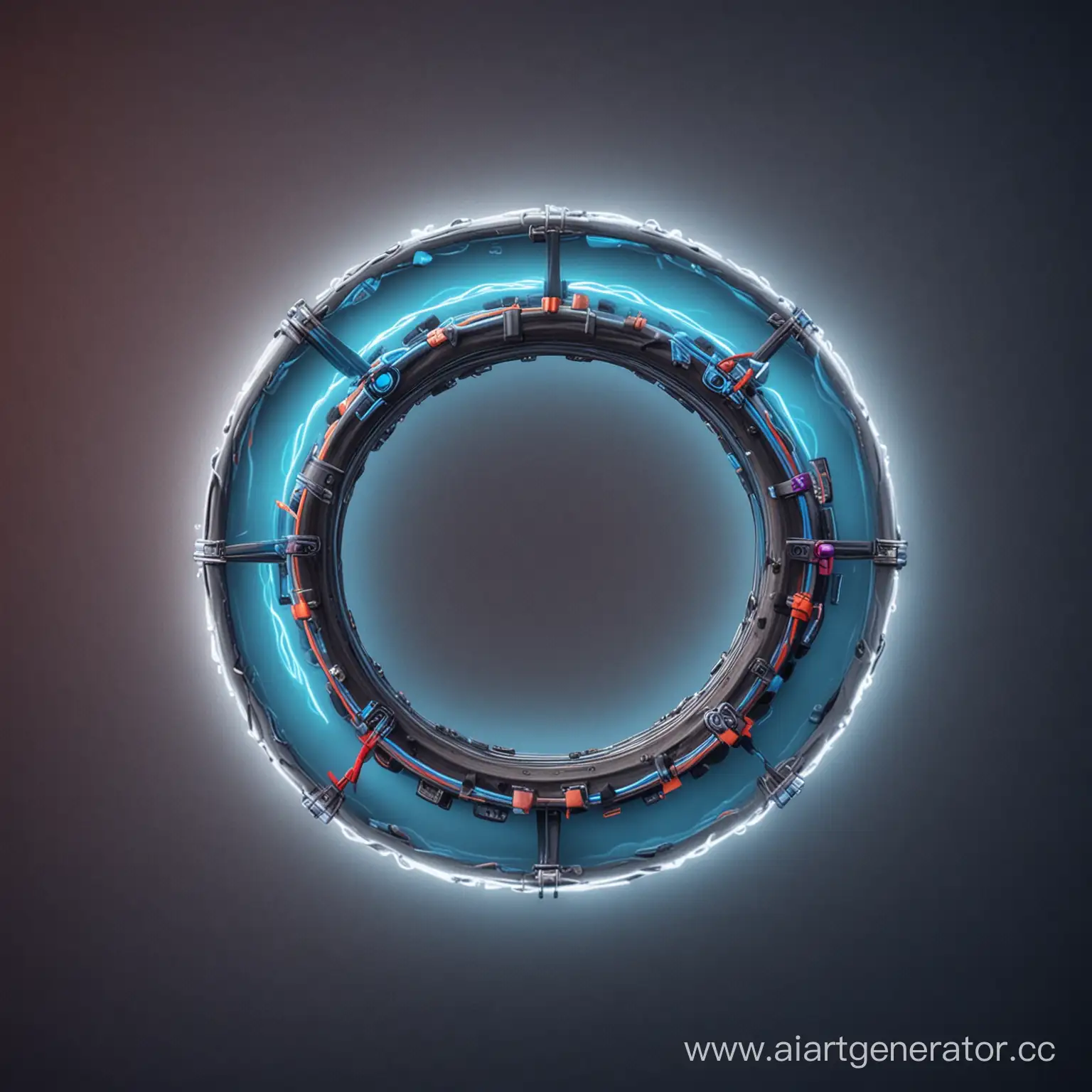 Vibrant-Blue-Neon-Ring-Surrounding-Drum-Set