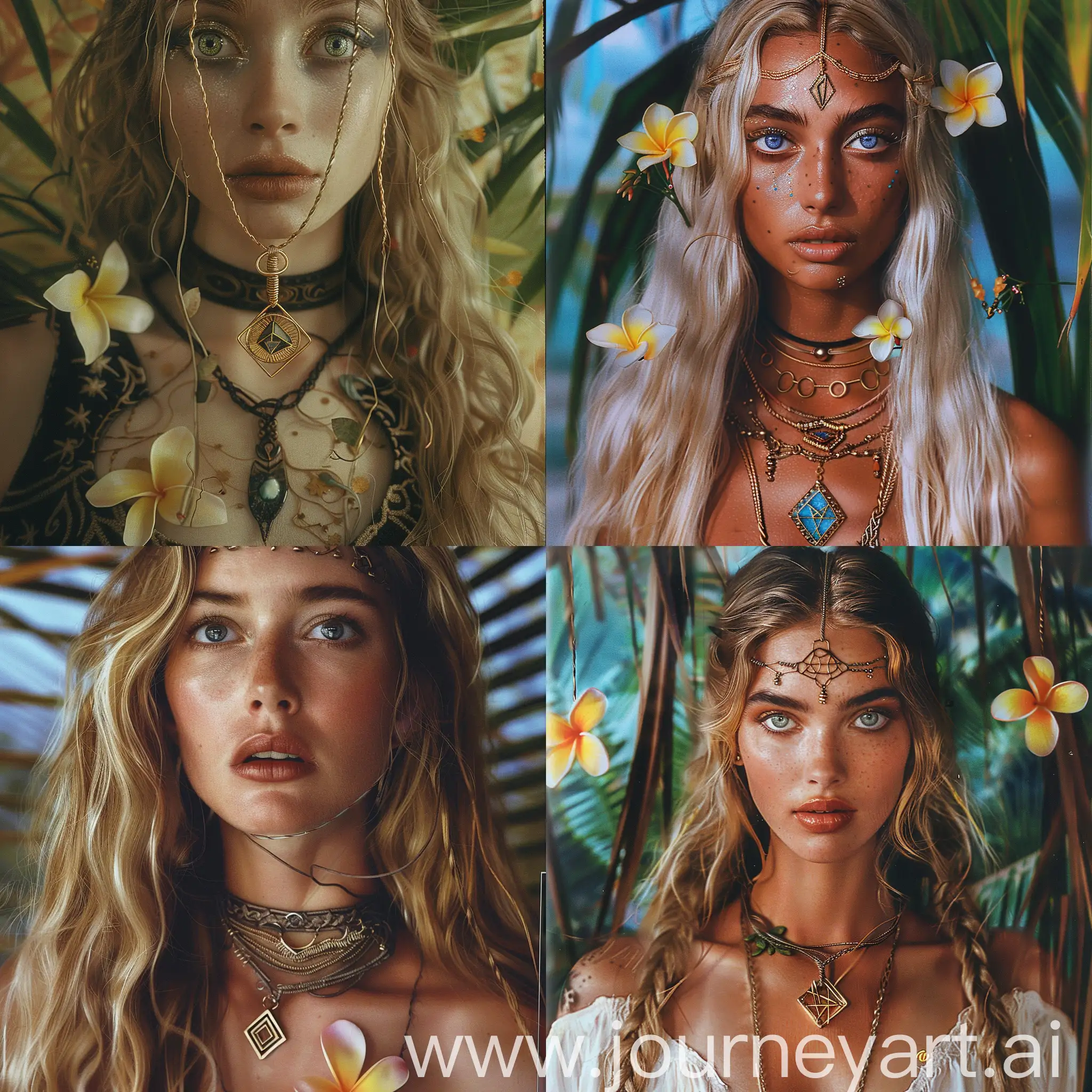 Boho-Style-Blonde-Model-with-Geometric-Pendant-and-Neck-Jewelry