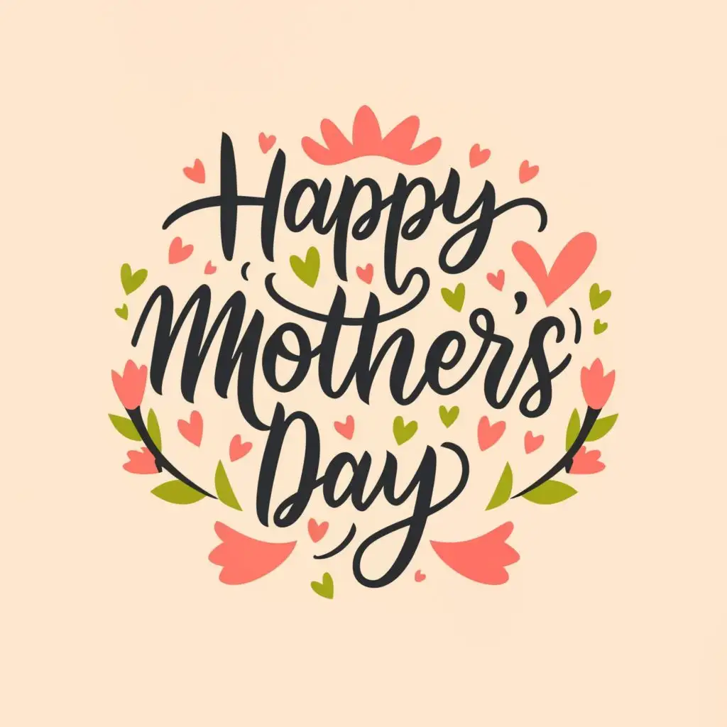 logo, Happy Mother's Day, with the text "Happy Mother's Day", typography