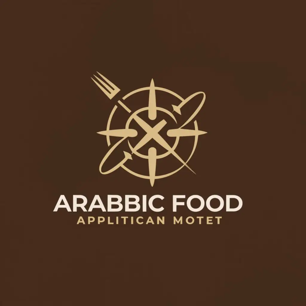 a logo design,with the text "arabic food", main symbol:logo for an Arabic food application that helps the mother to know what to cook a dish for the day from the ingredients they have at home,Moderate,clear background