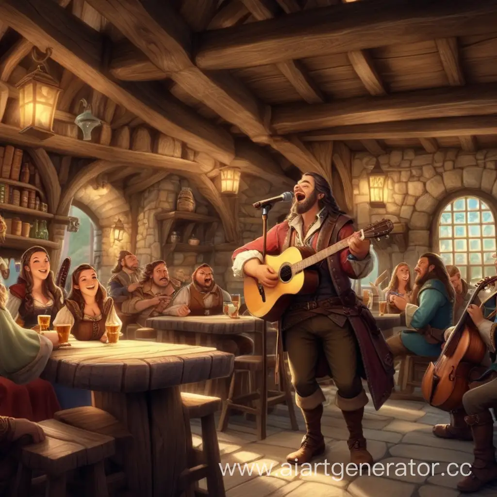 Enchanting-Bard-Serenades-with-Melodic-Harmony-in-a-Mystical-Tavern