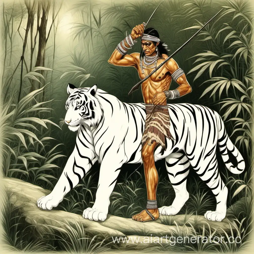 Индус охотится на белого тигра