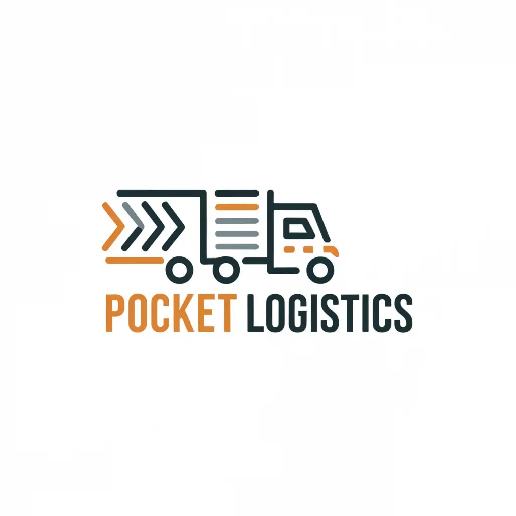 a logo design,with the text "POCKET LOGISTICS", main symbol:truck with name 'pocket logistics',Minimalistic,clear background