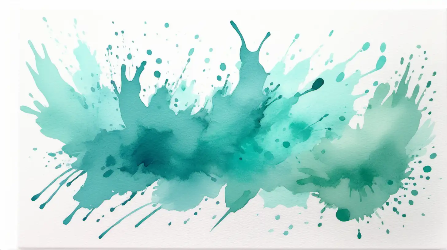 Watercolor painting, minimalistic, teaching class, white background, illustration, fresh, pastel tone, teal friendly colors, color splashes