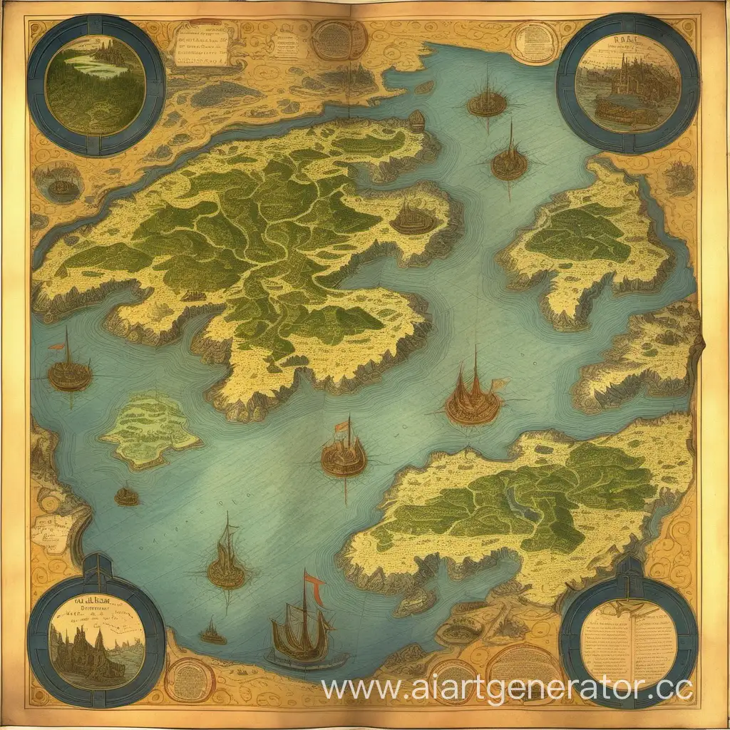Fantasy-Map-of-Middle-Ages-Isles-and-Continents-with-Lakes-and-Seas