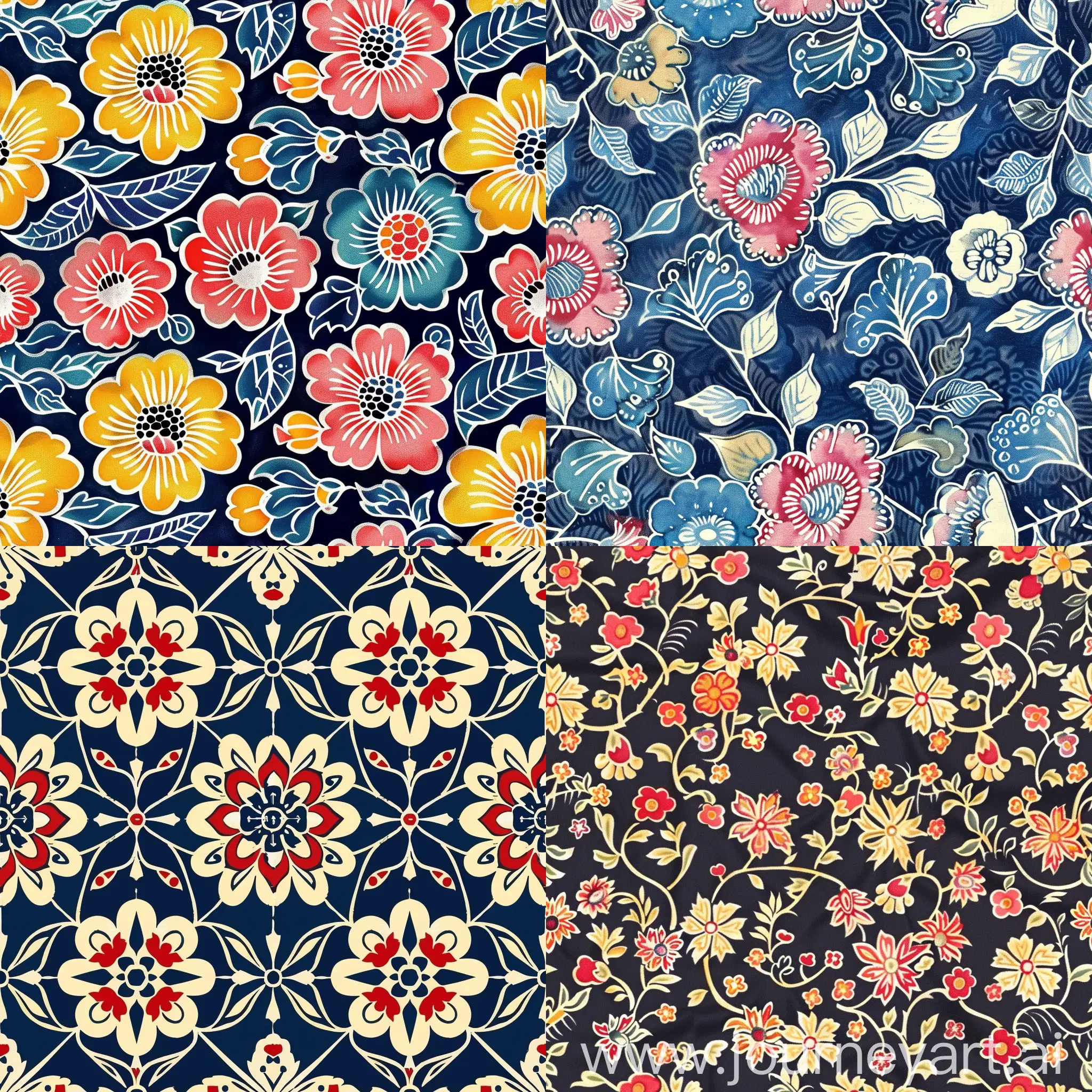 Batik flowers pattern --tile