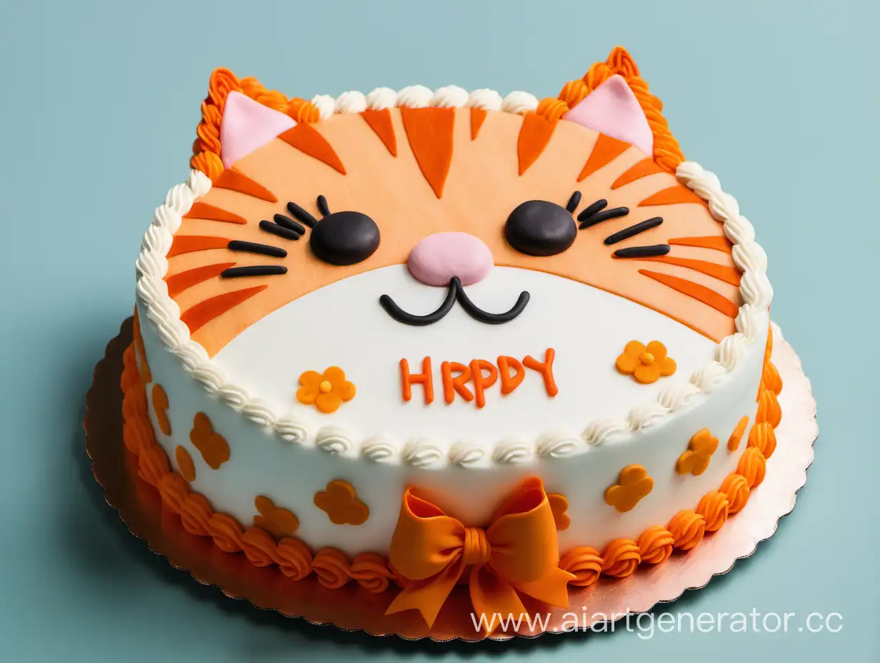 Celebratory-Birthday-Cake-with-Playful-Orange-Cat-Pattern