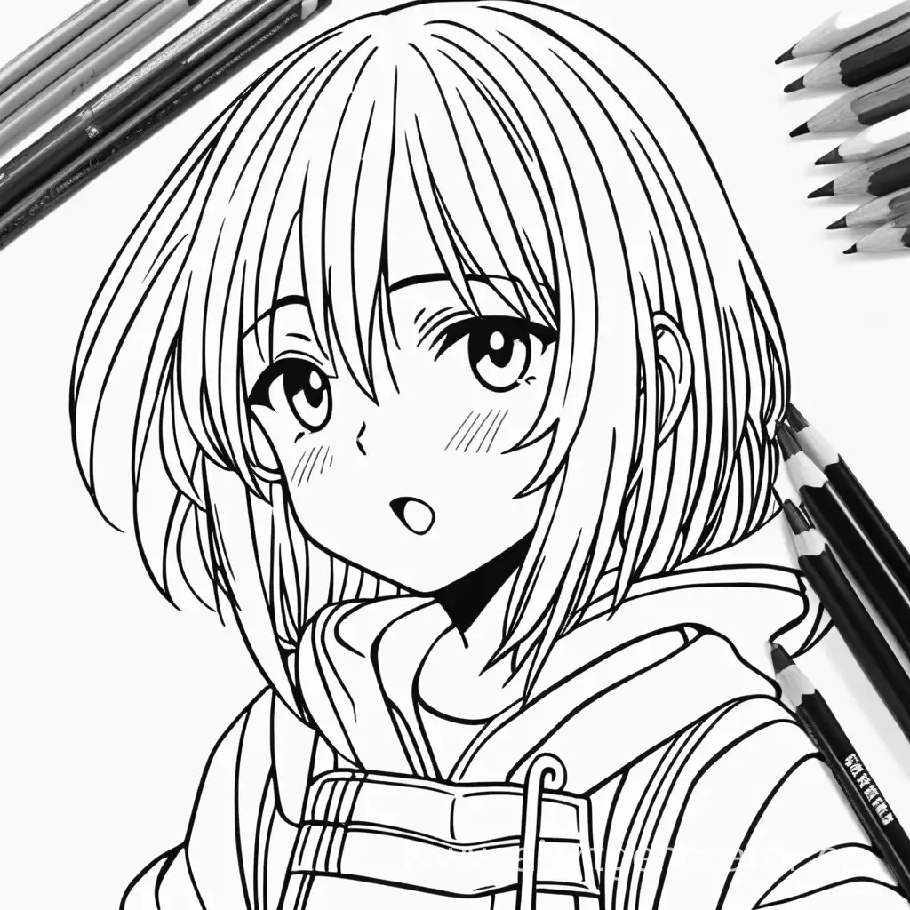 Anime-Picture-for-Tracing-Monochrome-Character-Sketch