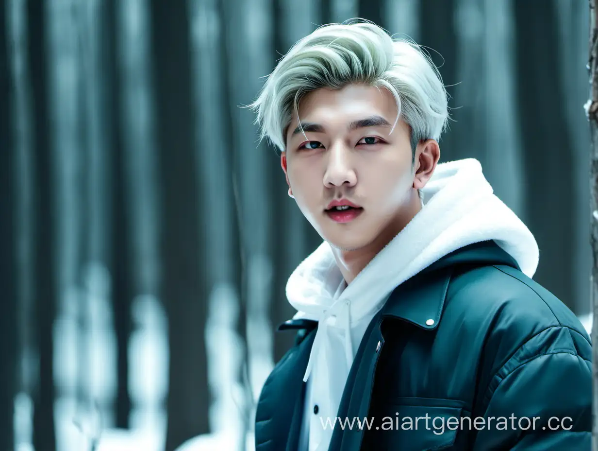 BTS-Namjoon-Embraces-the-Enchanting-Winter-Forest