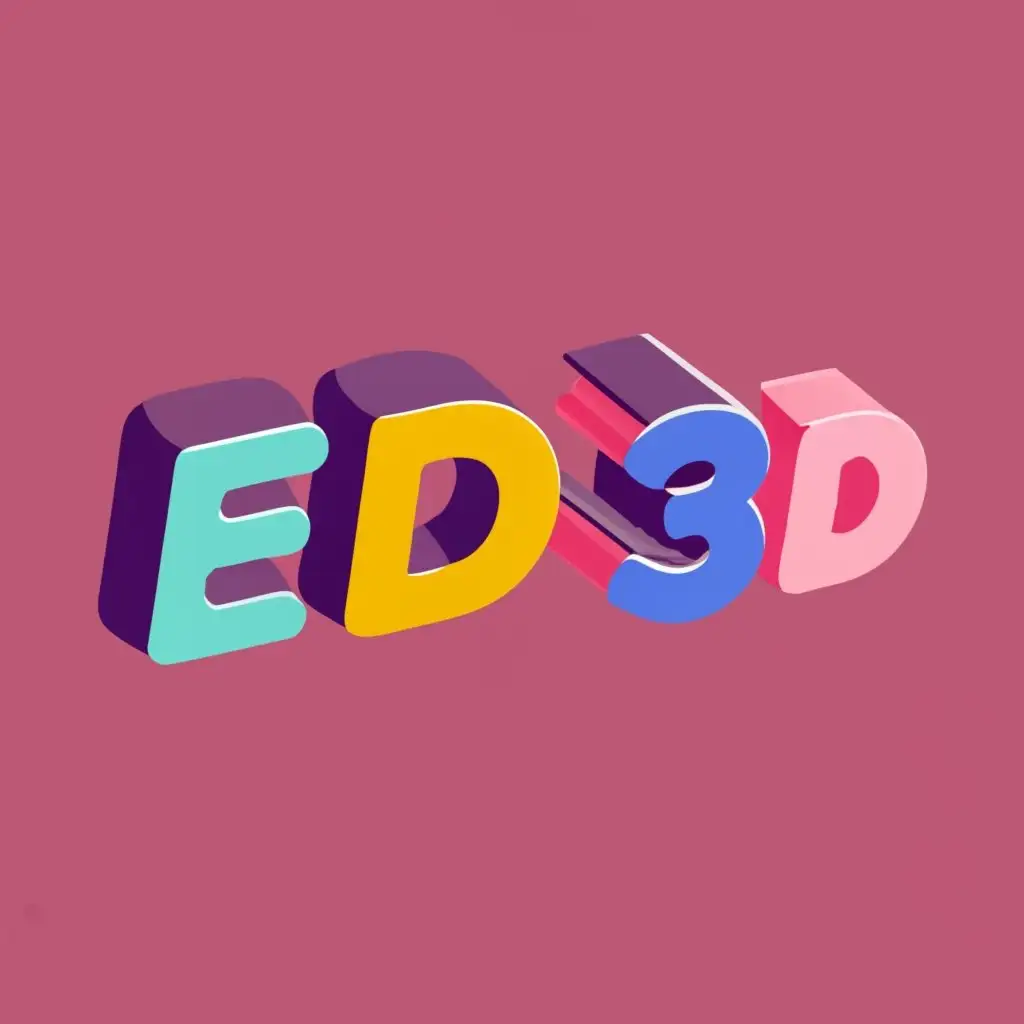 logo, 3d symbol depicting an edtech venture for STEM experiential learning for pre K-8 students and educators. It’s a B2C venture to start with and grow as a B2B market. The programs are enrichment programs and provide higher offer creative thinking courses., with the text "Ed3D", typography