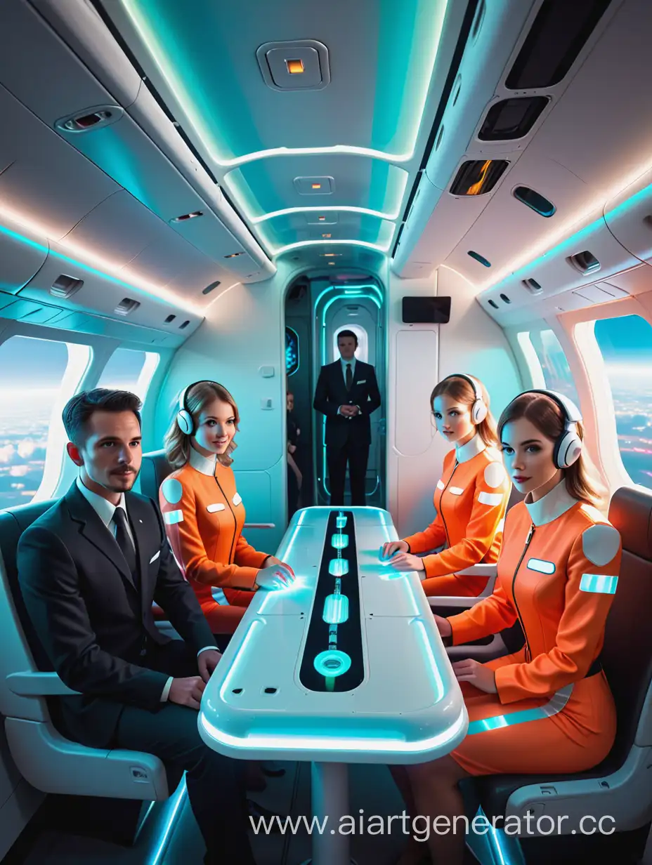 Futuristic-Airplane-Crew-Amidst-Neon-Holograms-and-Passengers