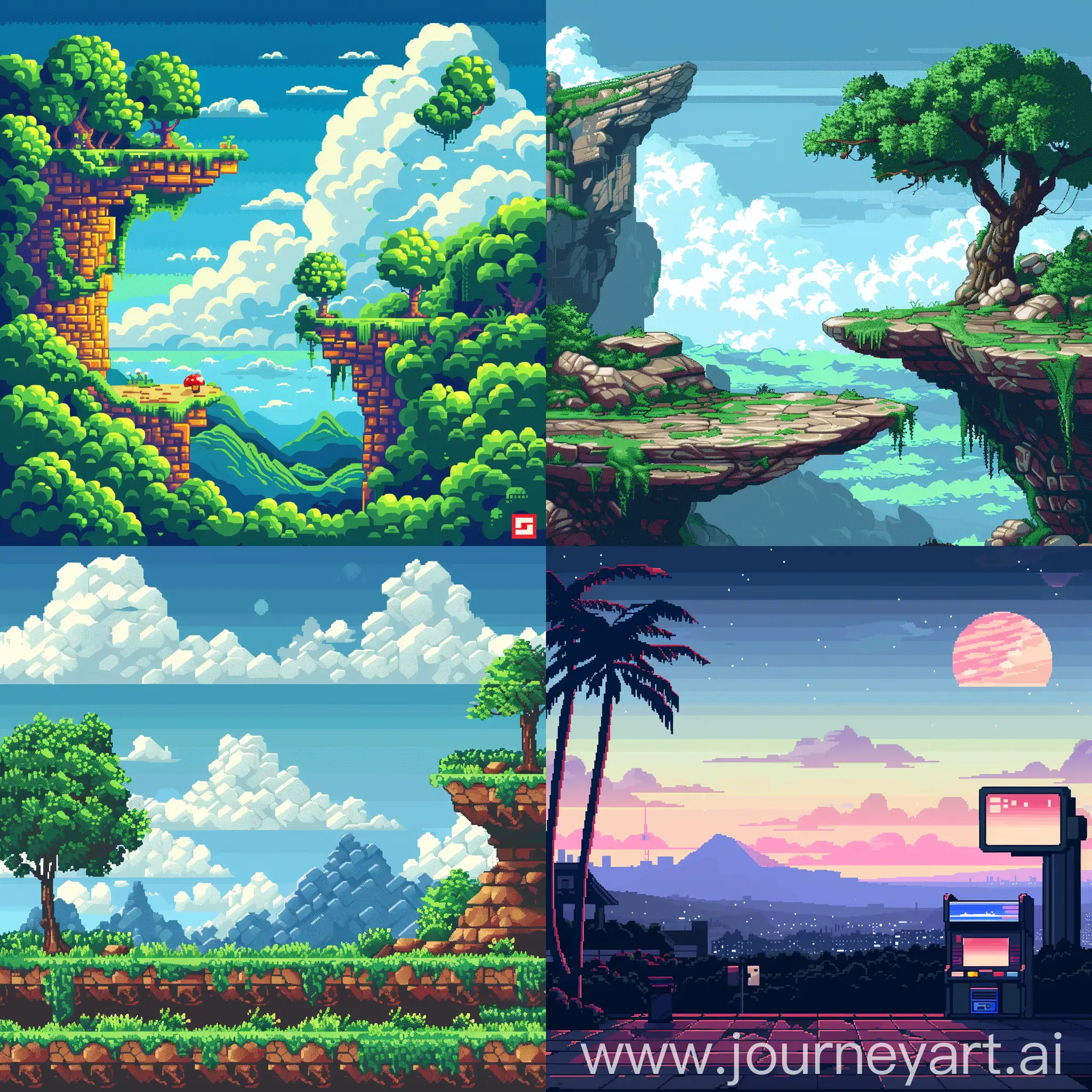 Pixel art background, video games, retro, cv