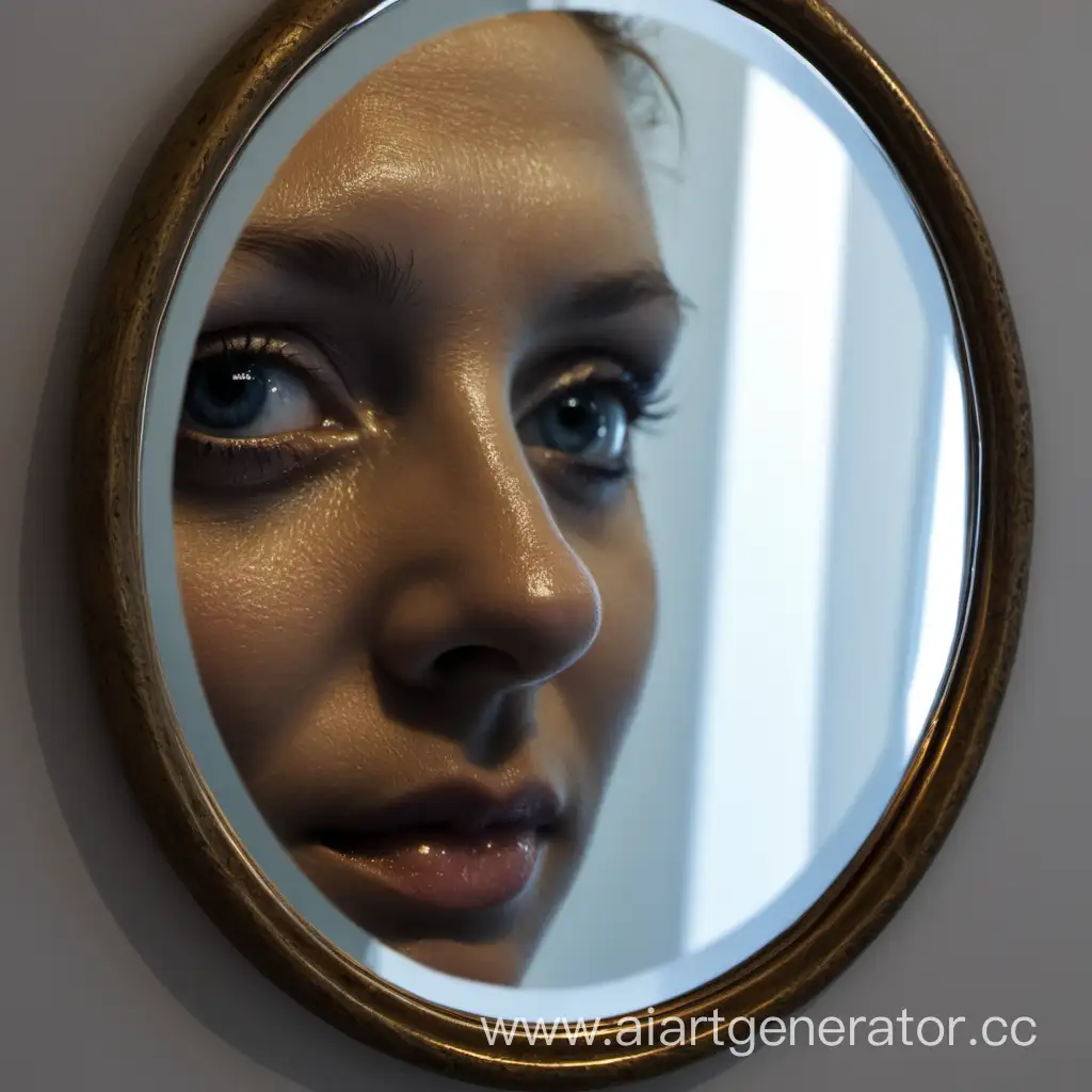 Reflective-Portrait-Dull-Expression-in-the-Mirror