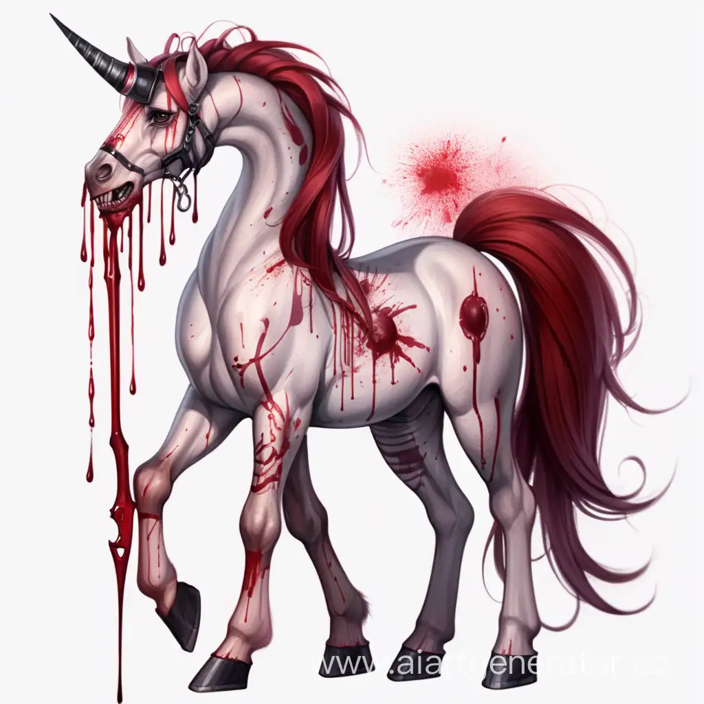 Dark-Fantasy-Tattoo-Horned-Pony-with-Blood-and-Claws