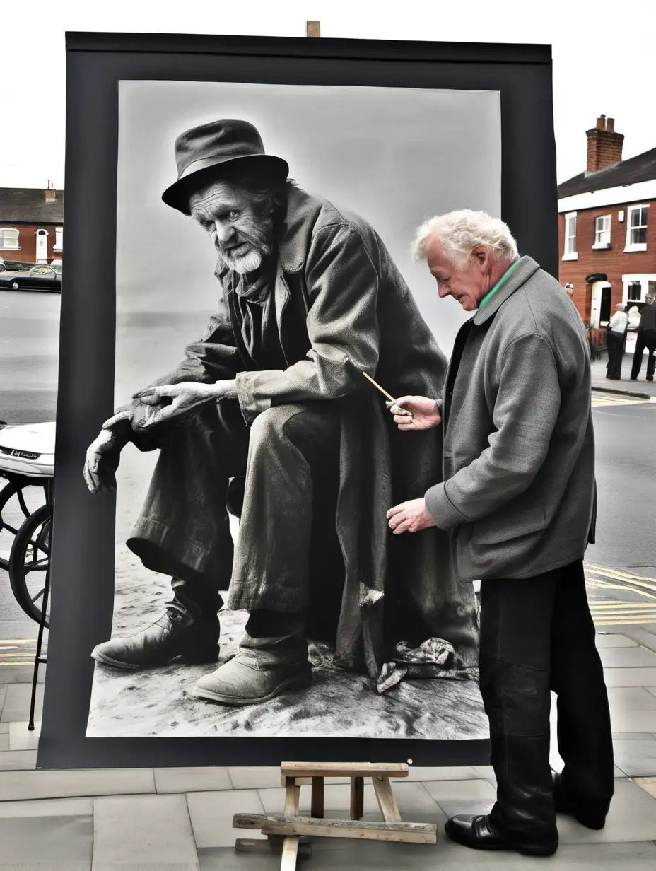 When Hughie came in he found Trevor putting the finishing touches to a wonderful life-size picture of a beggar-man.

