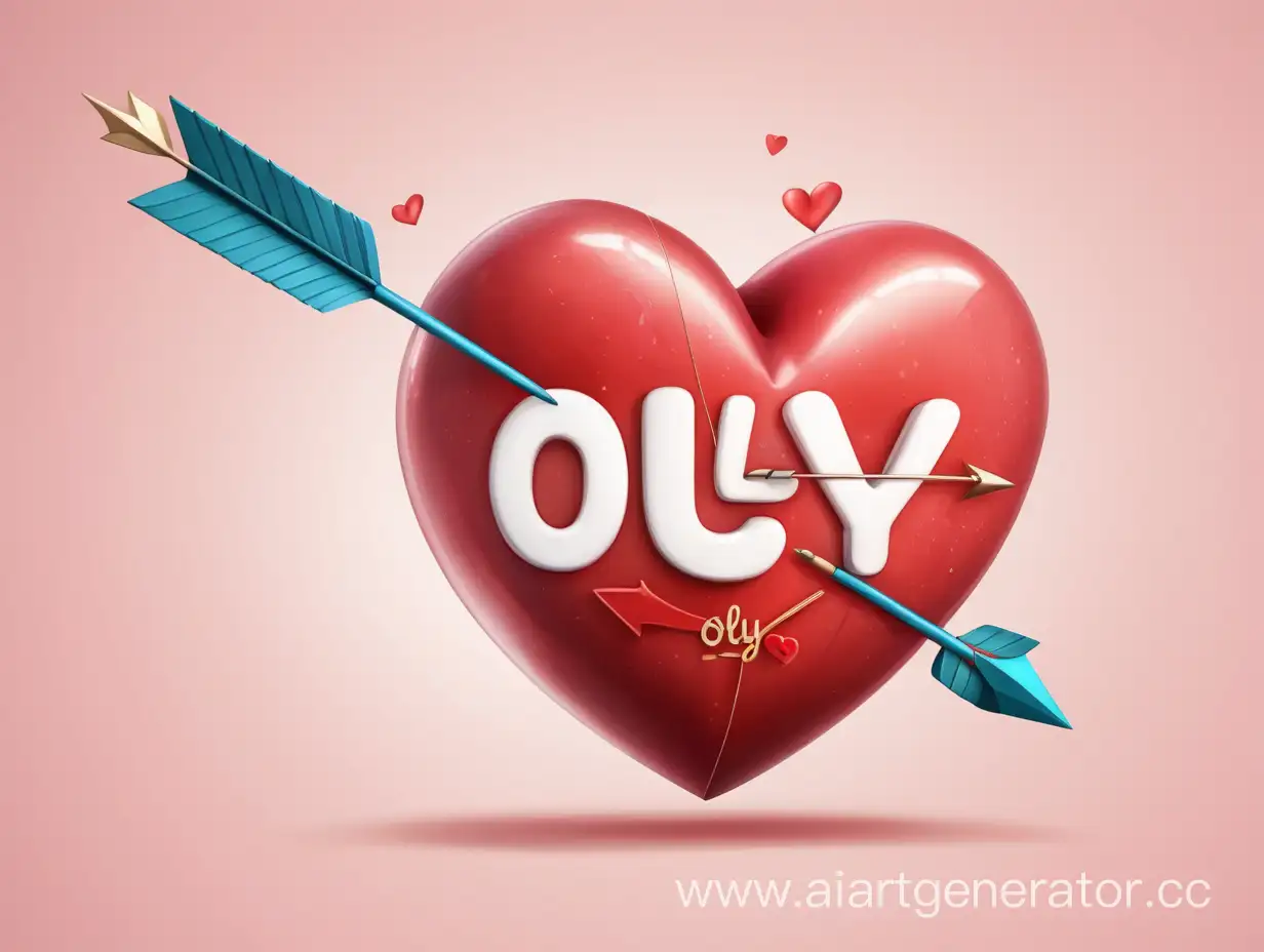 сердце со стрелой, внутри написанно имя Oly