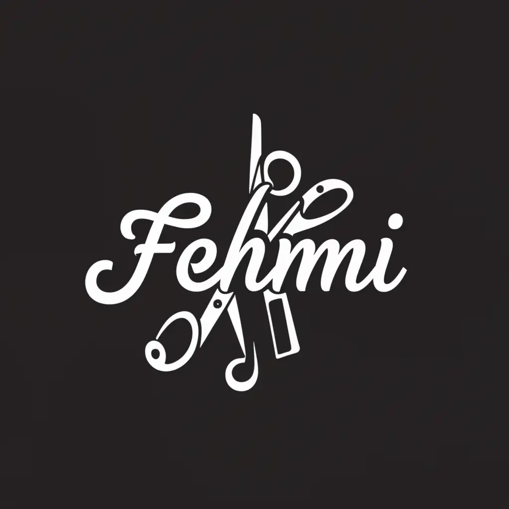 LOGO-Design-For-Fehmi-Elegant-Text-with-Barbershop-Symbol-for-Beauty-Spa-Industry