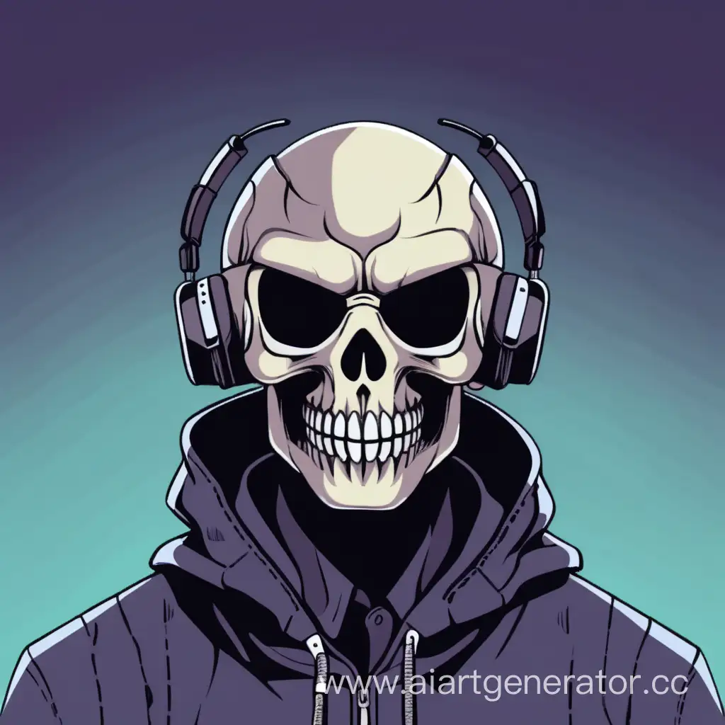 Man-Wearing-Skull-Mask-in-Vintage-Video-Game-Style-PS1-Aesthetic