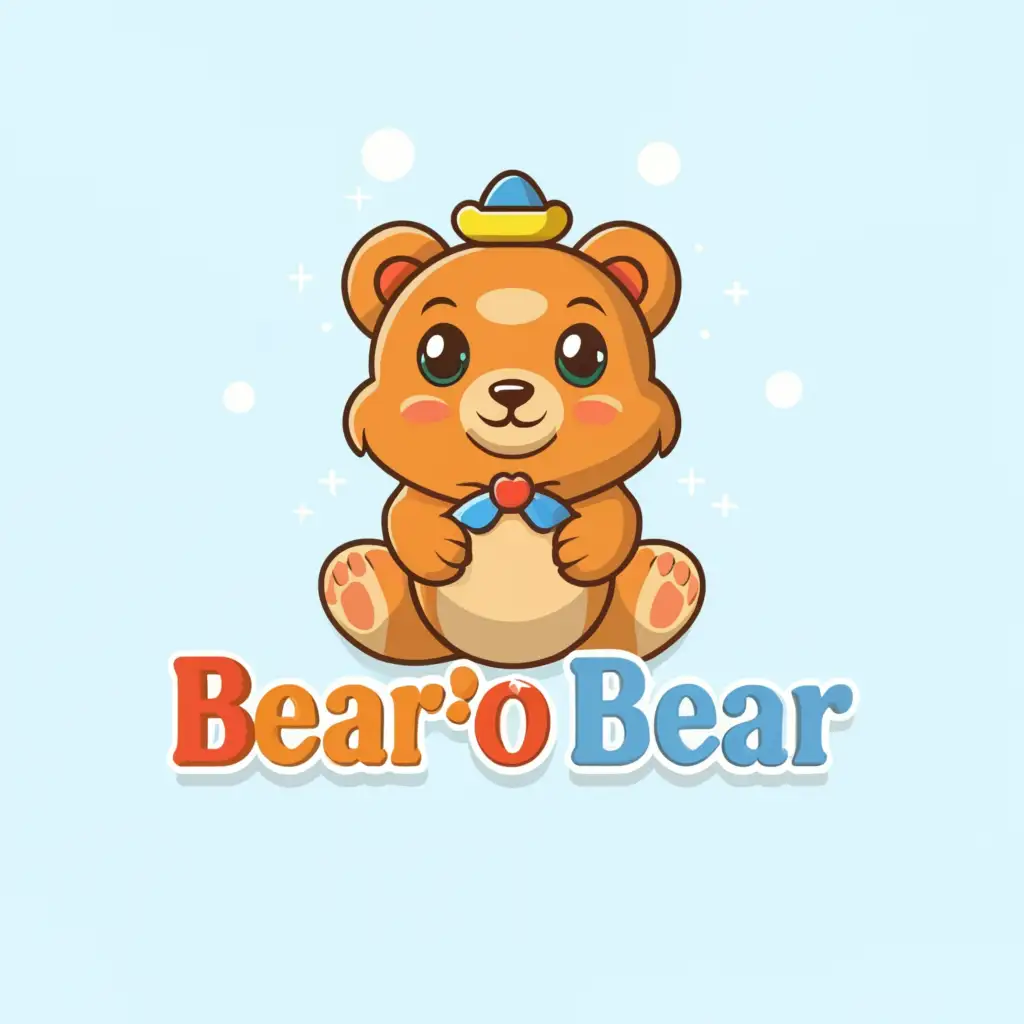 a logo design, with the text 'Bear 'O Bear', main symbol: cute baby bear in 3d for a baby products company, complex, be used in Retail industry, clear background, 4k, uhd, 1080p, unique fun design