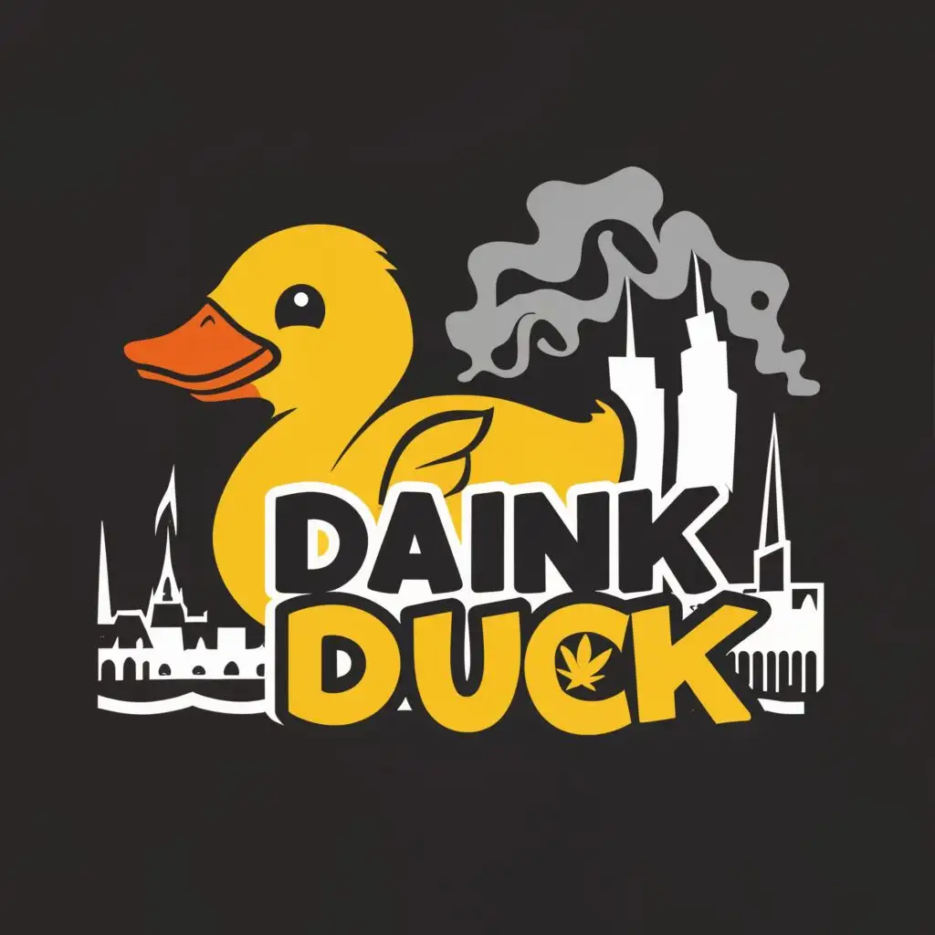 LOGO-Design-for-Dank-Duck-A-Fusion-of-Rubber-Duck-Spliff-and-Nottingham-City-Silhouette