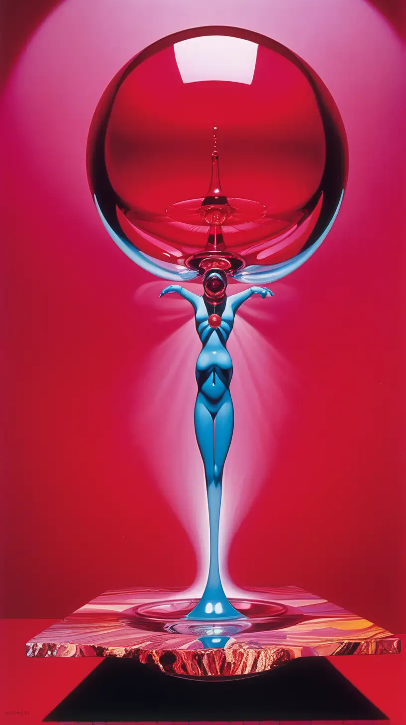 art by agnes lawrence pelton, lomo, graphic novel, art by Jeff koons, powerful, Sci-Fi, by jose tapiro Y baro, glass paint, cinematic light, serene, ruby red
