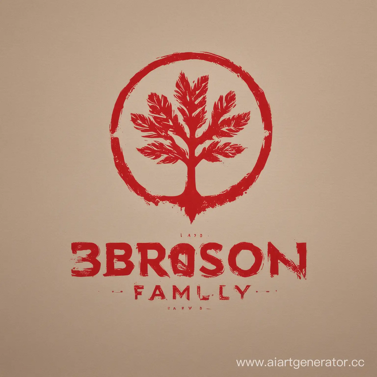 Stylish-Minimalist-Family-Logo-with-Bronson-Moniker-in-Red