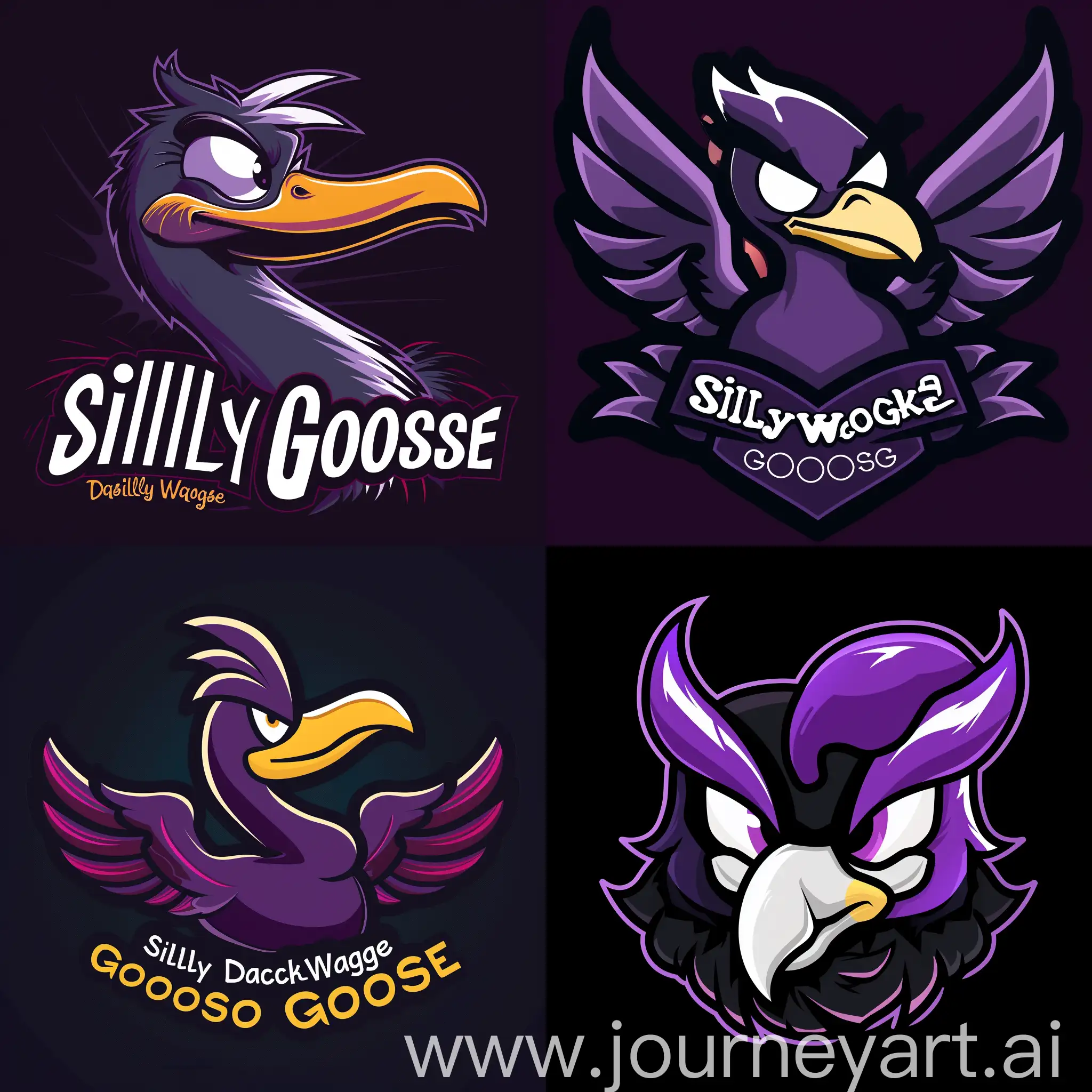Whimsical-Logo-Design-for-Silly-Darkwing-Goose-Gaming-Company