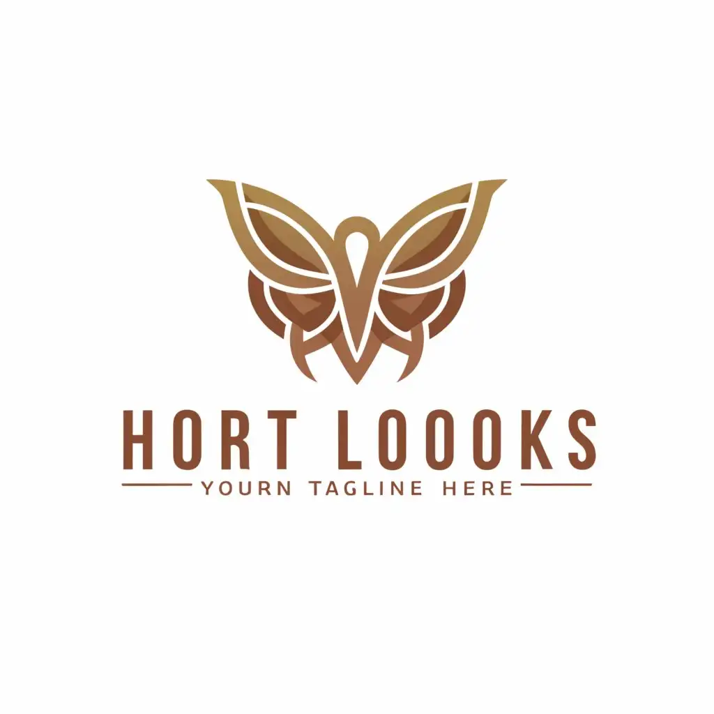 a logo design,with the text "Hort Looks", main symbol:Butterfly,Moderate,clear background