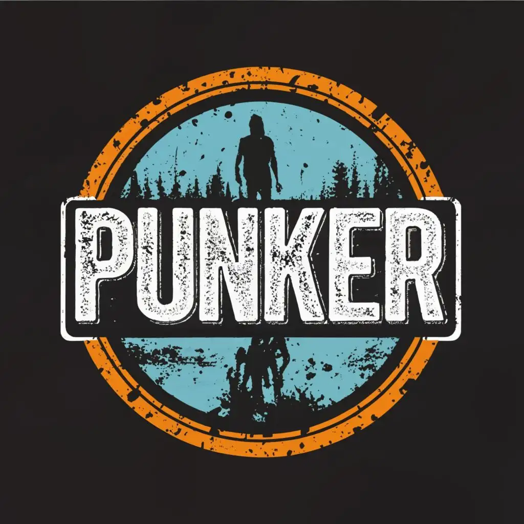 logo, walking dead, with the text "PUNKER", typography, be used in Internet industry